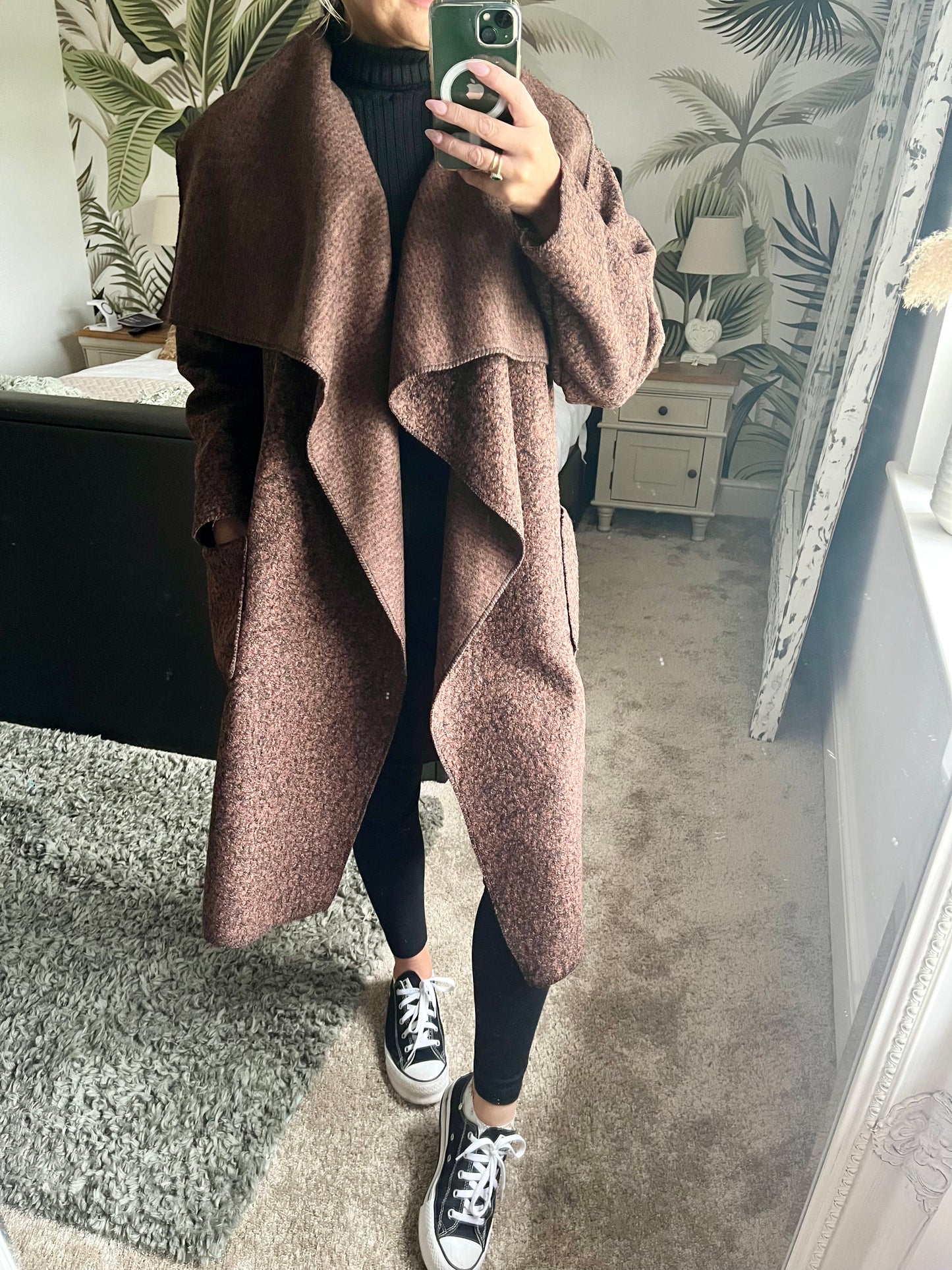 Oversized Waterfall Coatigan- Chocolate Brown