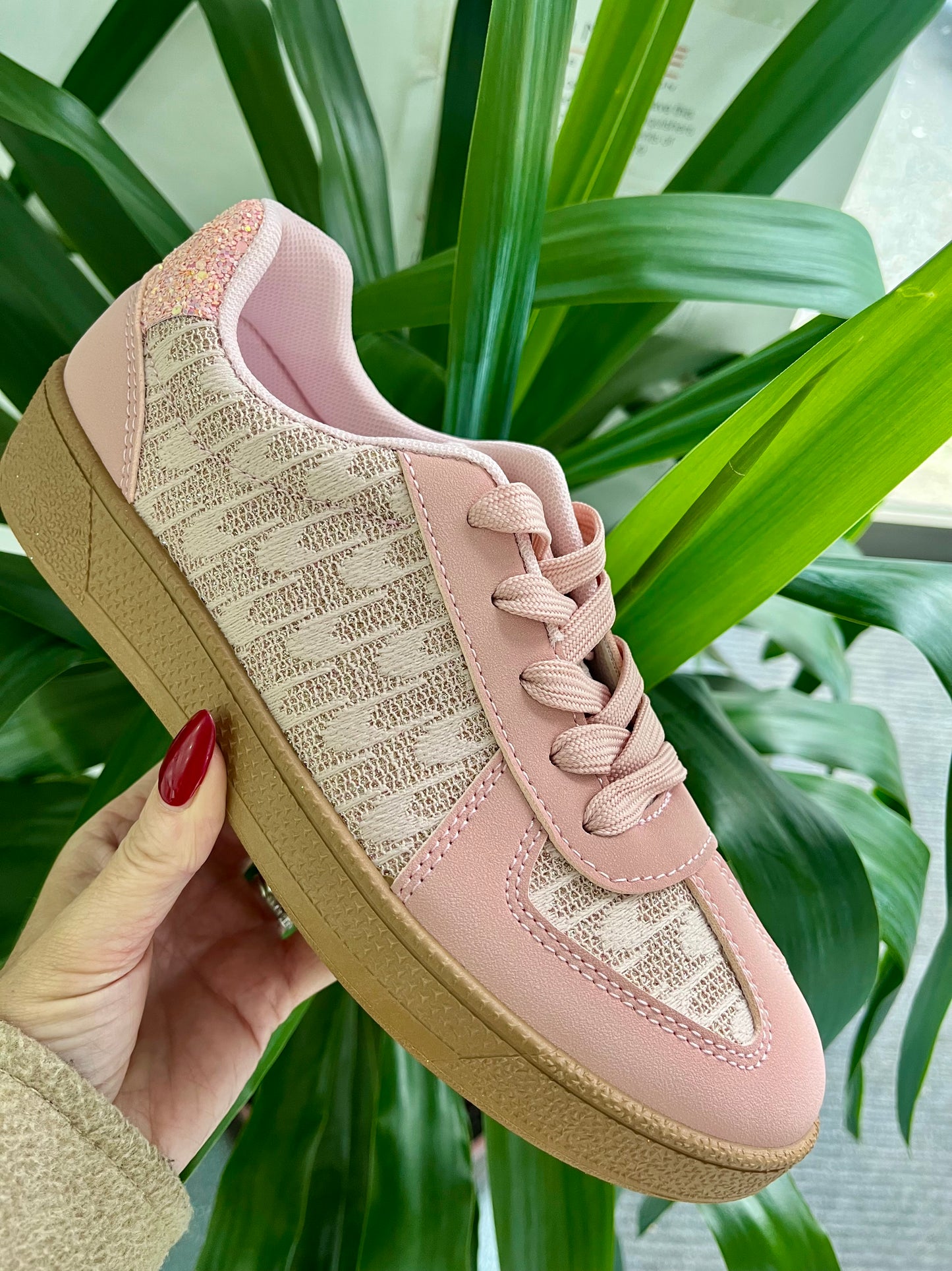 Baby Pink & Beige Sneaker Trainers