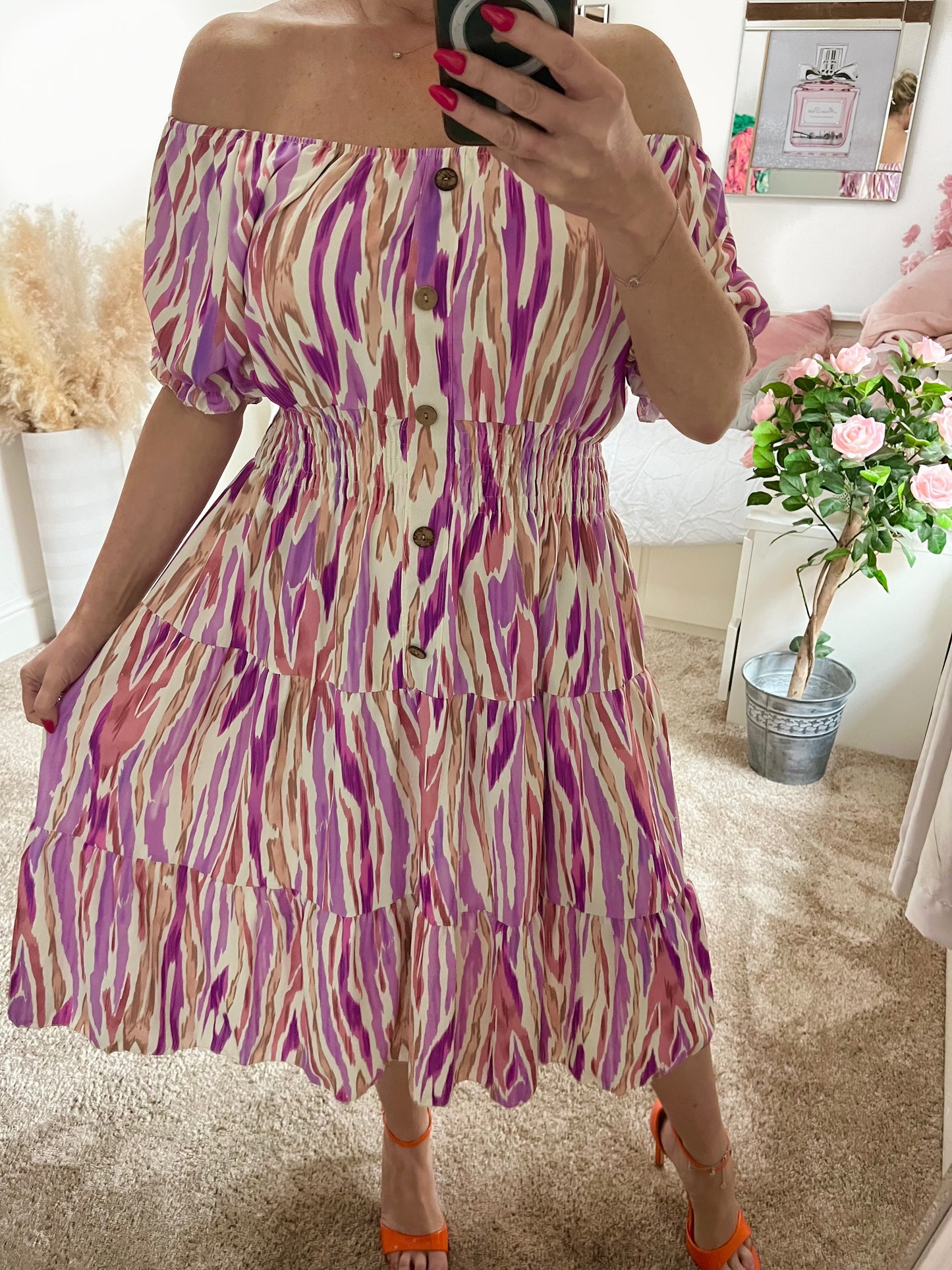 Candy Swirl Magic Shirred Waist Dress