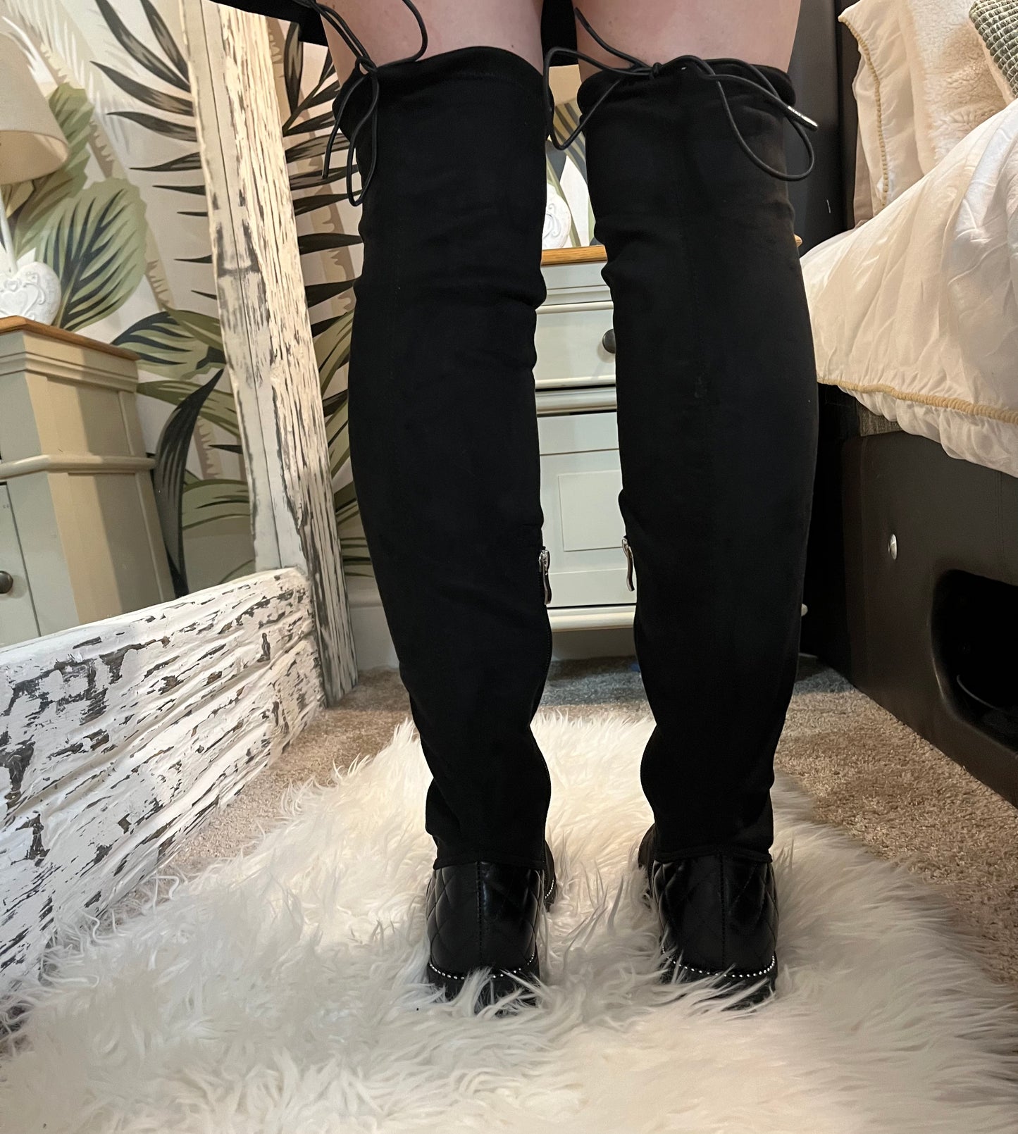 OVER THE KNEE TIE BOOTS