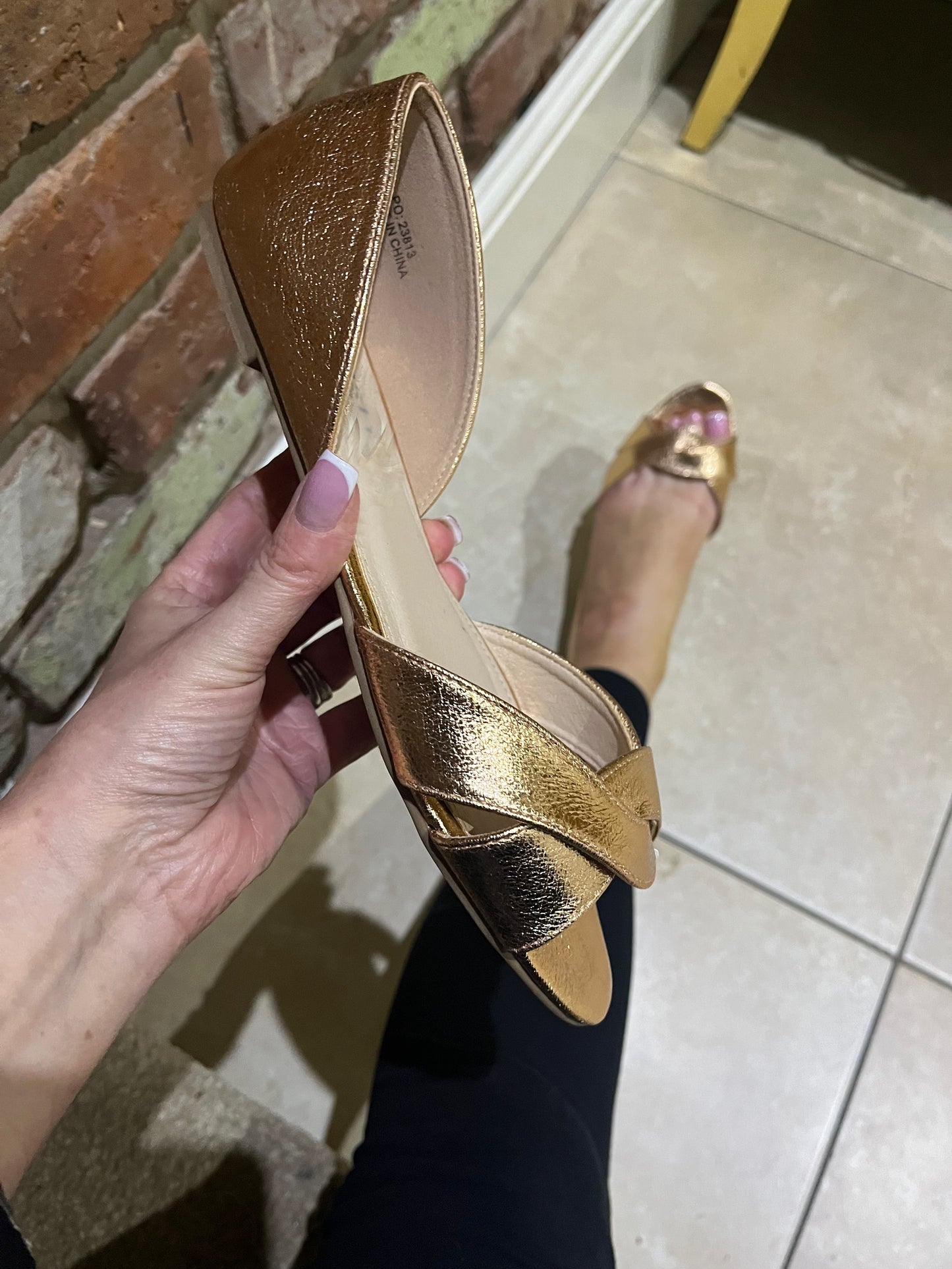 Open Toe We’ve Flat Sandals - Rose Gold - Wide fit & order one size down