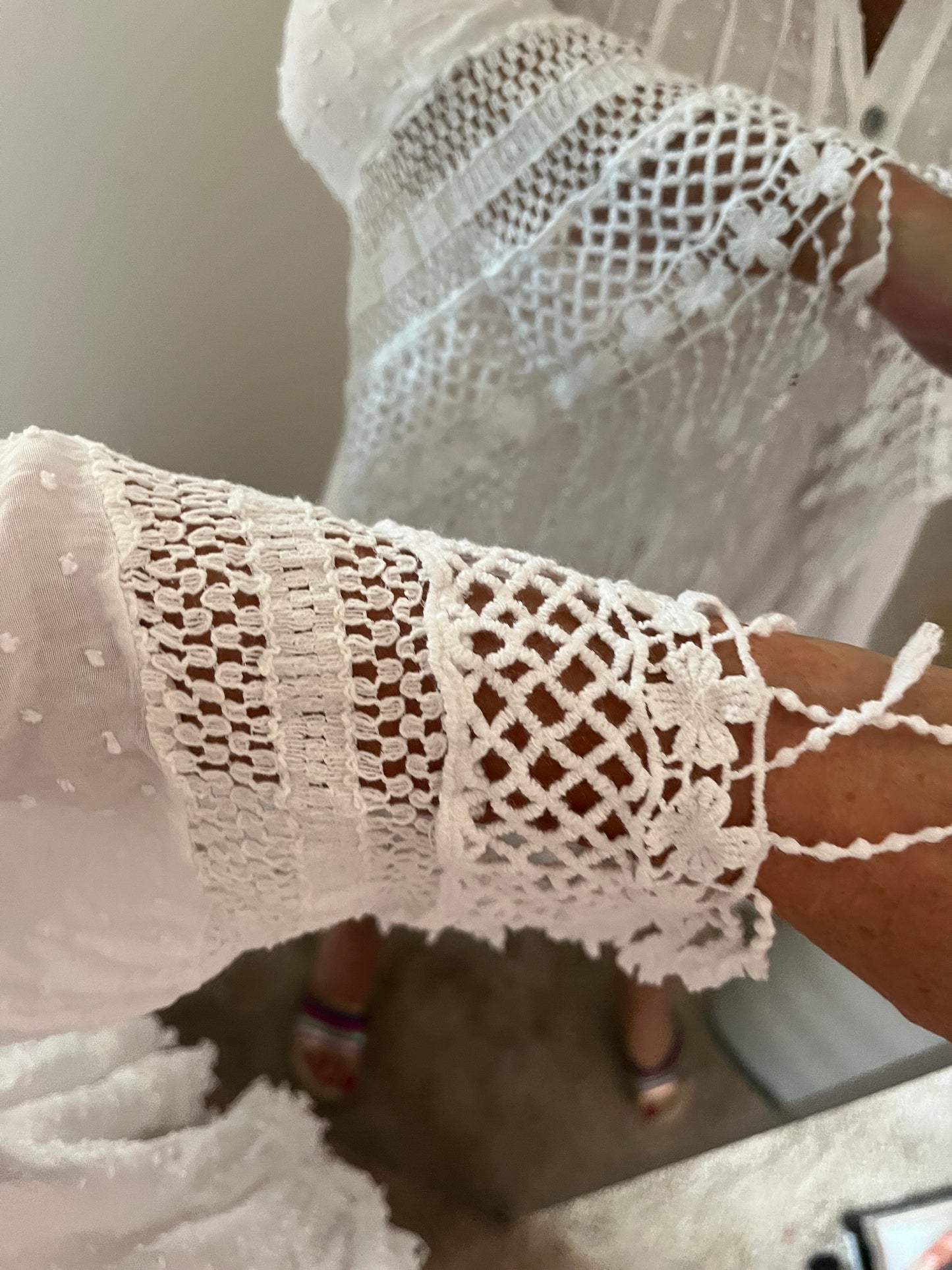 Boho Crochet Kaftan - White