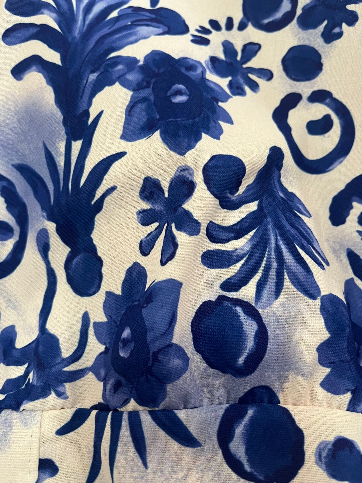 Shirred Waist Magic Dress - Blue/Cream
