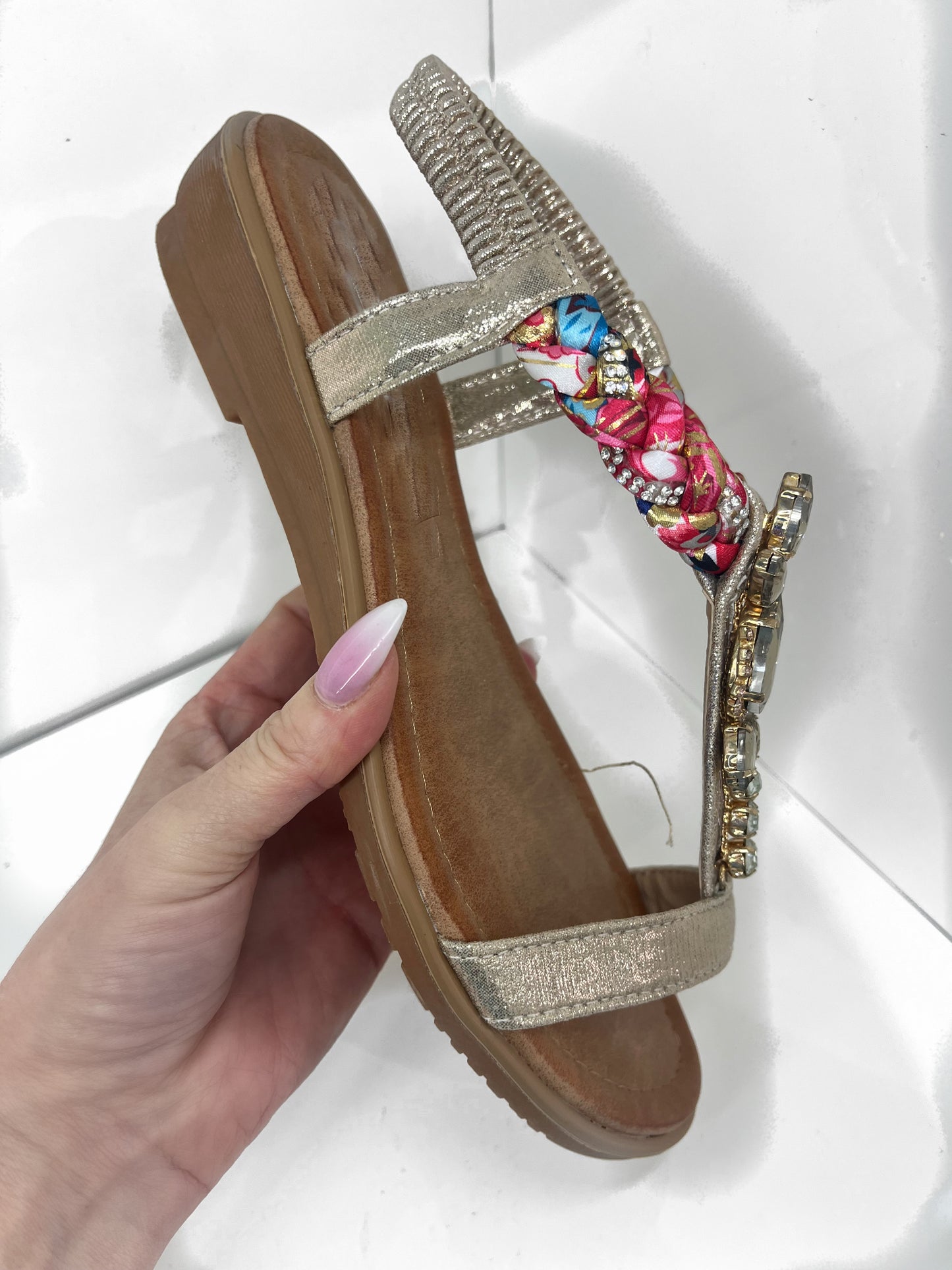 Gold Platt Strap Sandals