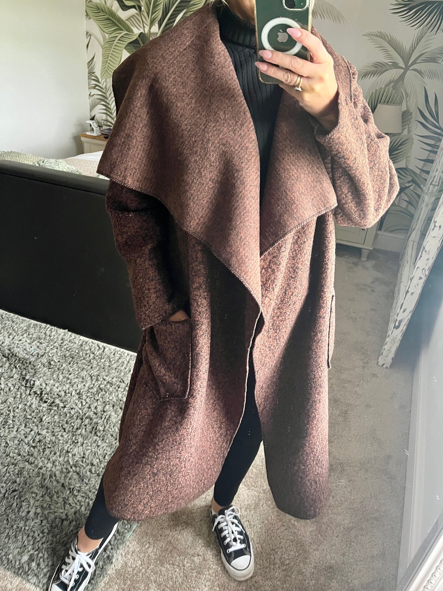 Oversized Waterfall Coatigan- Chocolate Brown