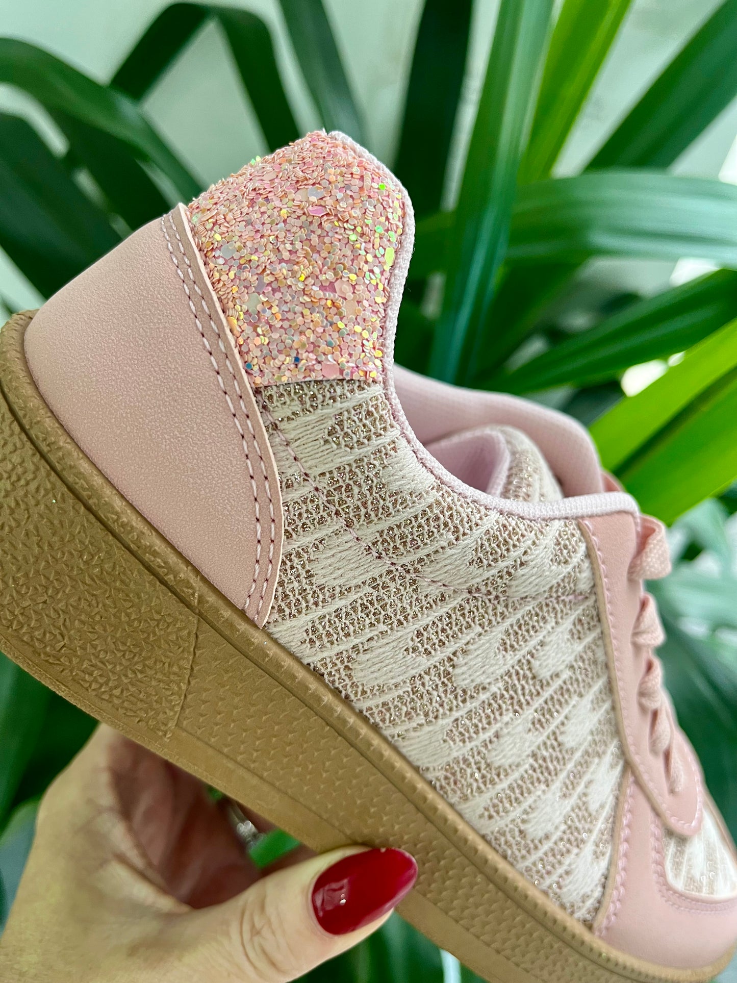 Baby Pink & Beige Sneaker Trainers