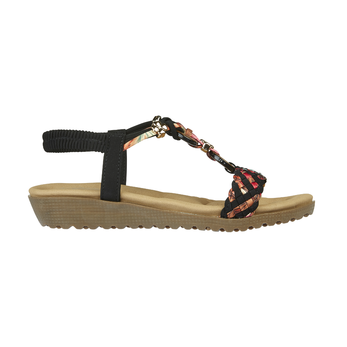 Marrakesh Black Wedges Sandals