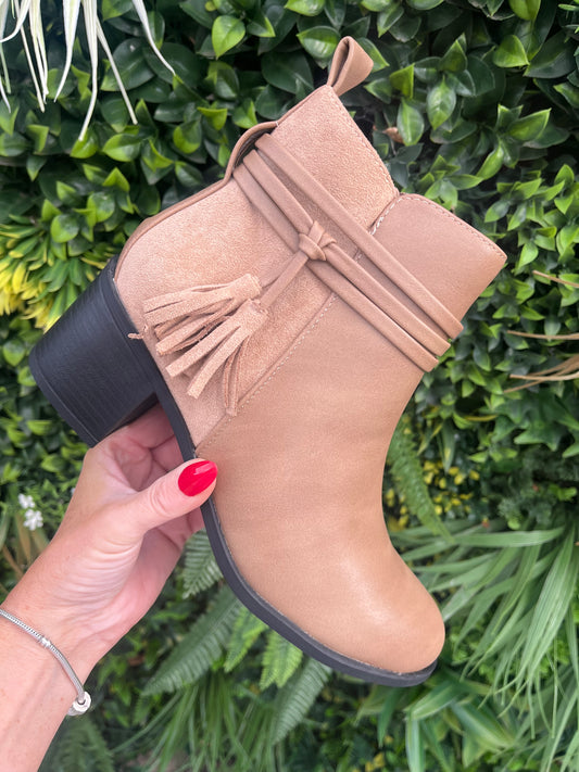 Block Heel Tassel Ankle Boots - 3 Colours Choice