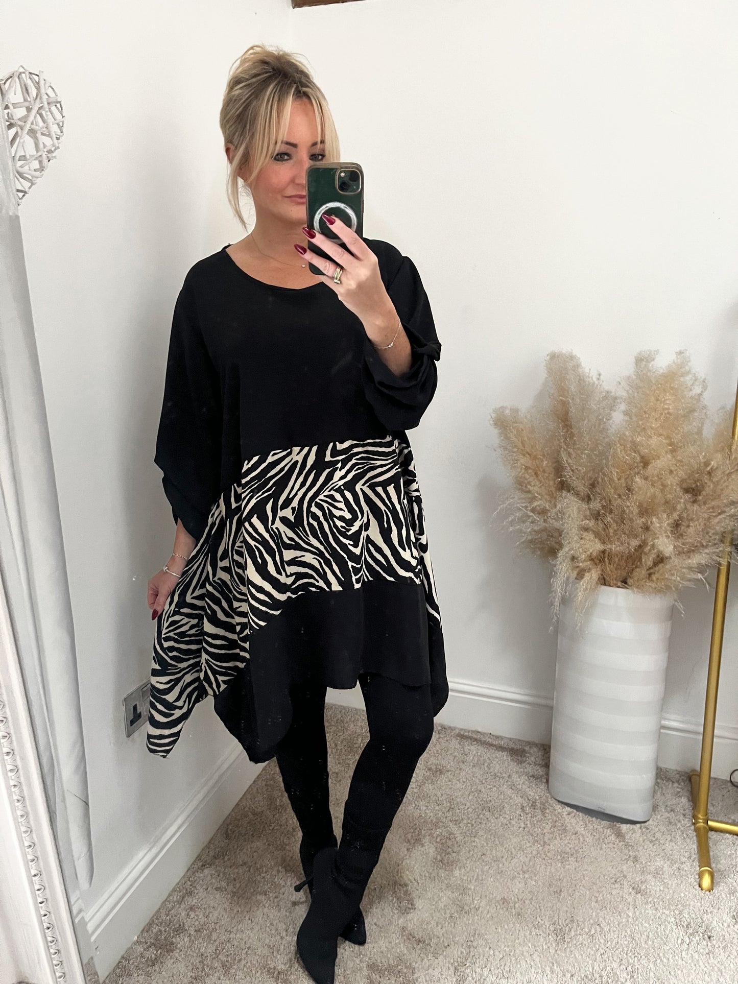 Zebra Oversized Smock Dress