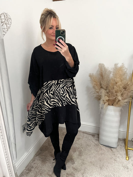 Zebra Oversized Smock Dress