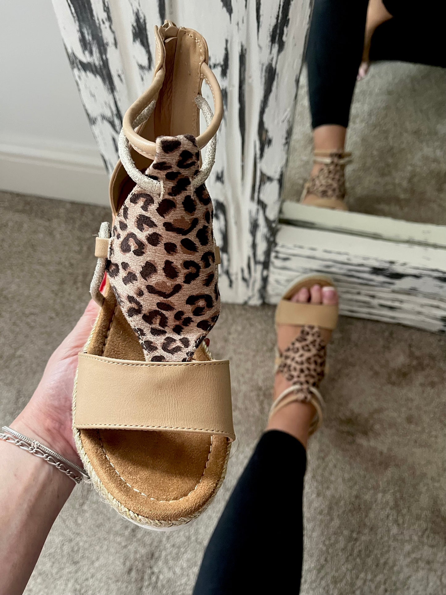 Leopard Wedges Sandals - PRE- ORDER