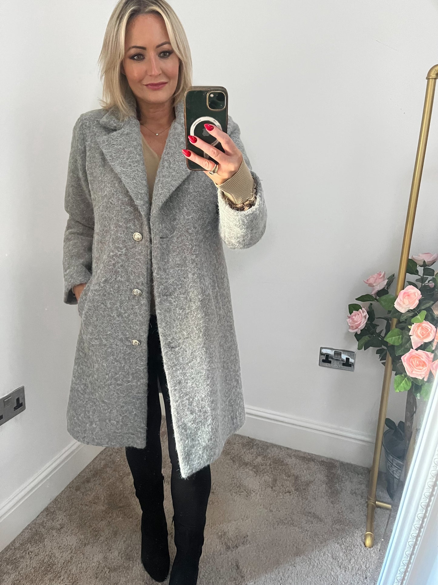 Grey Button Coat