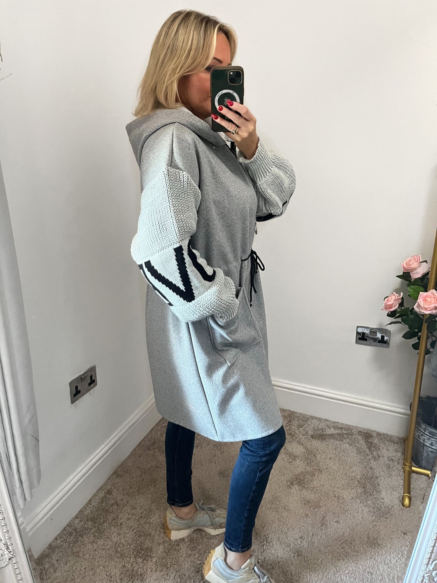 Love Hooded Coatigan - Grey