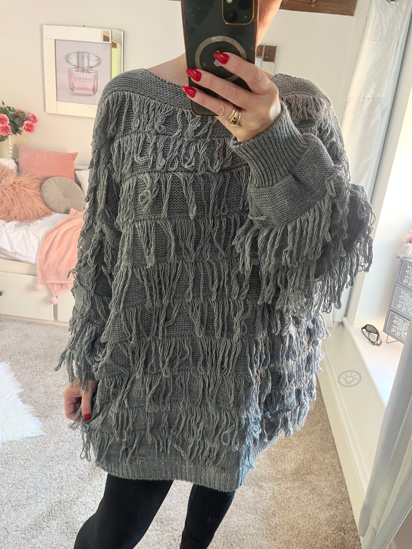 Grey Shagpile Jumper