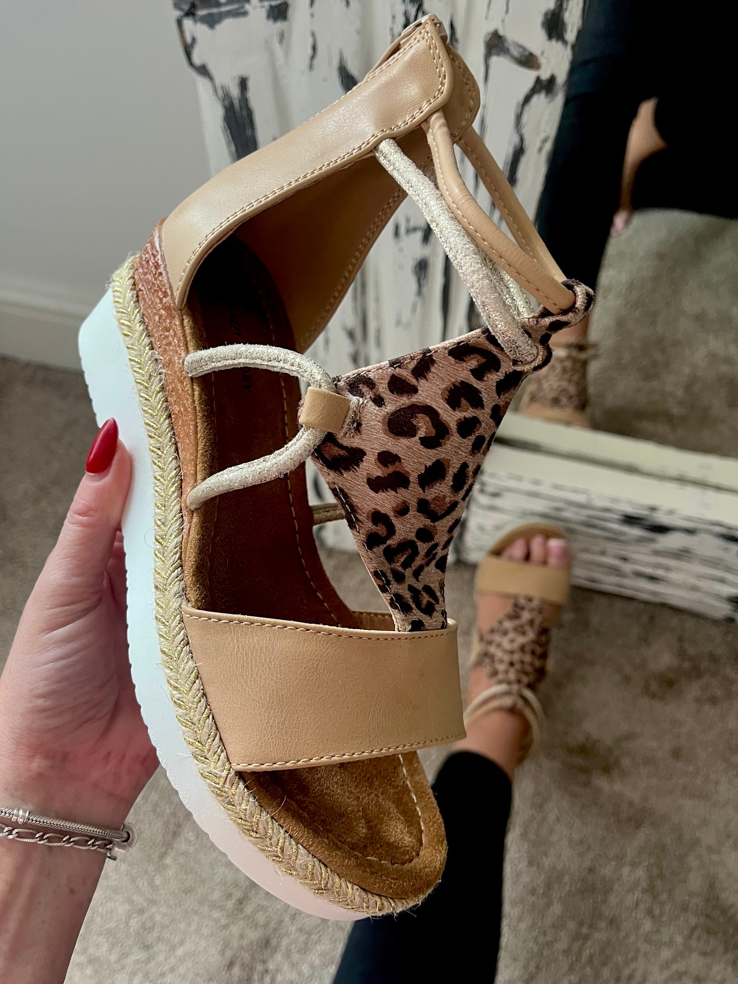 Leopard Wedges Sandals - PRE- ORDER