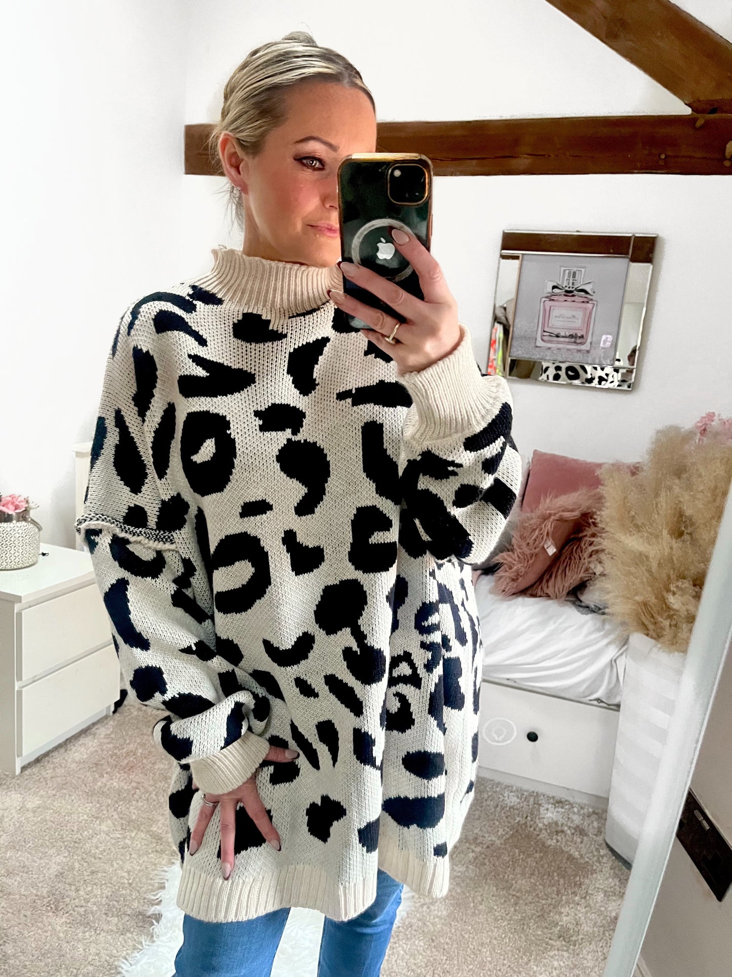 Solo Leopard Oversized Jumper