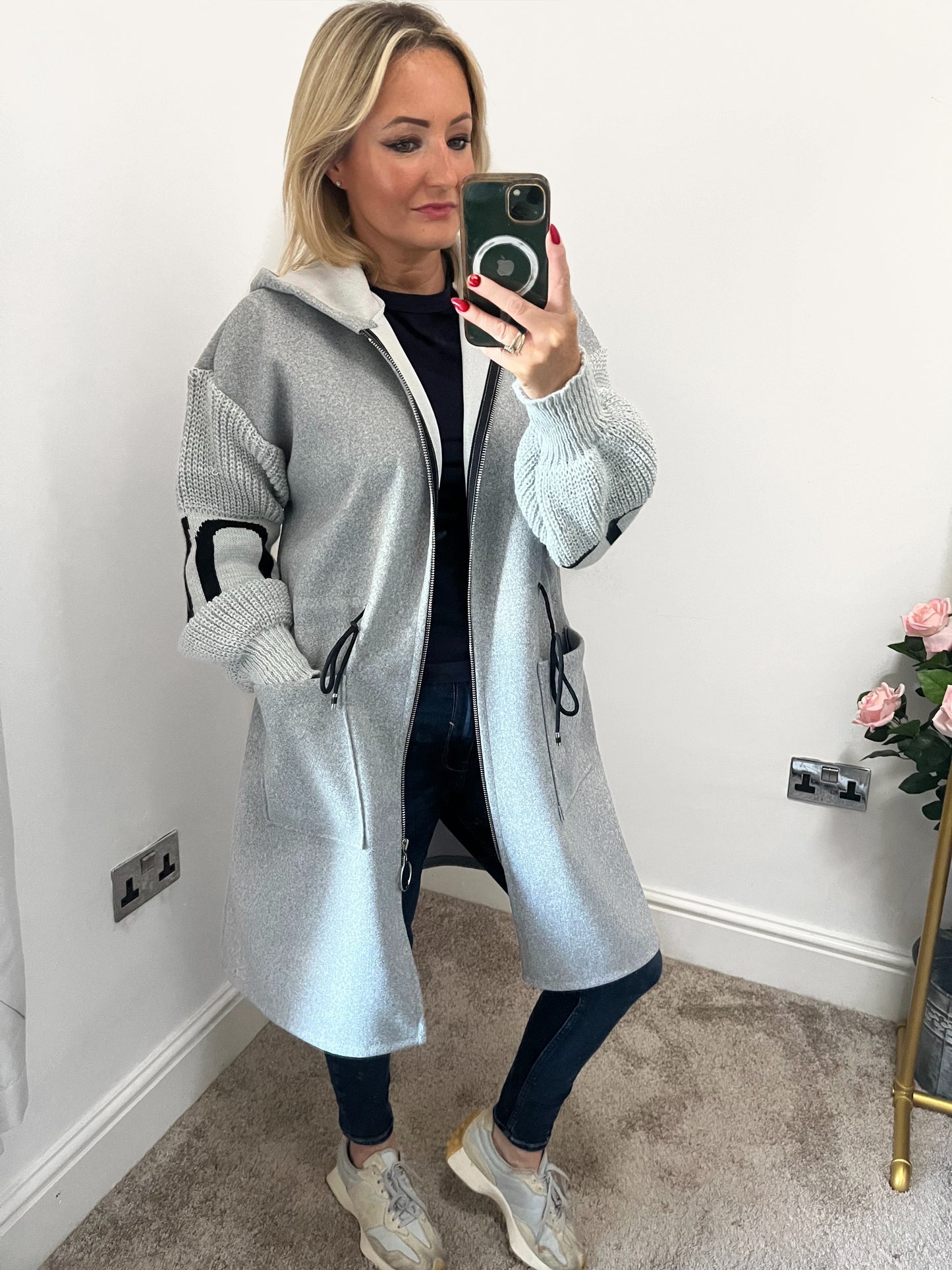 Love Hooded Coatigan - Grey