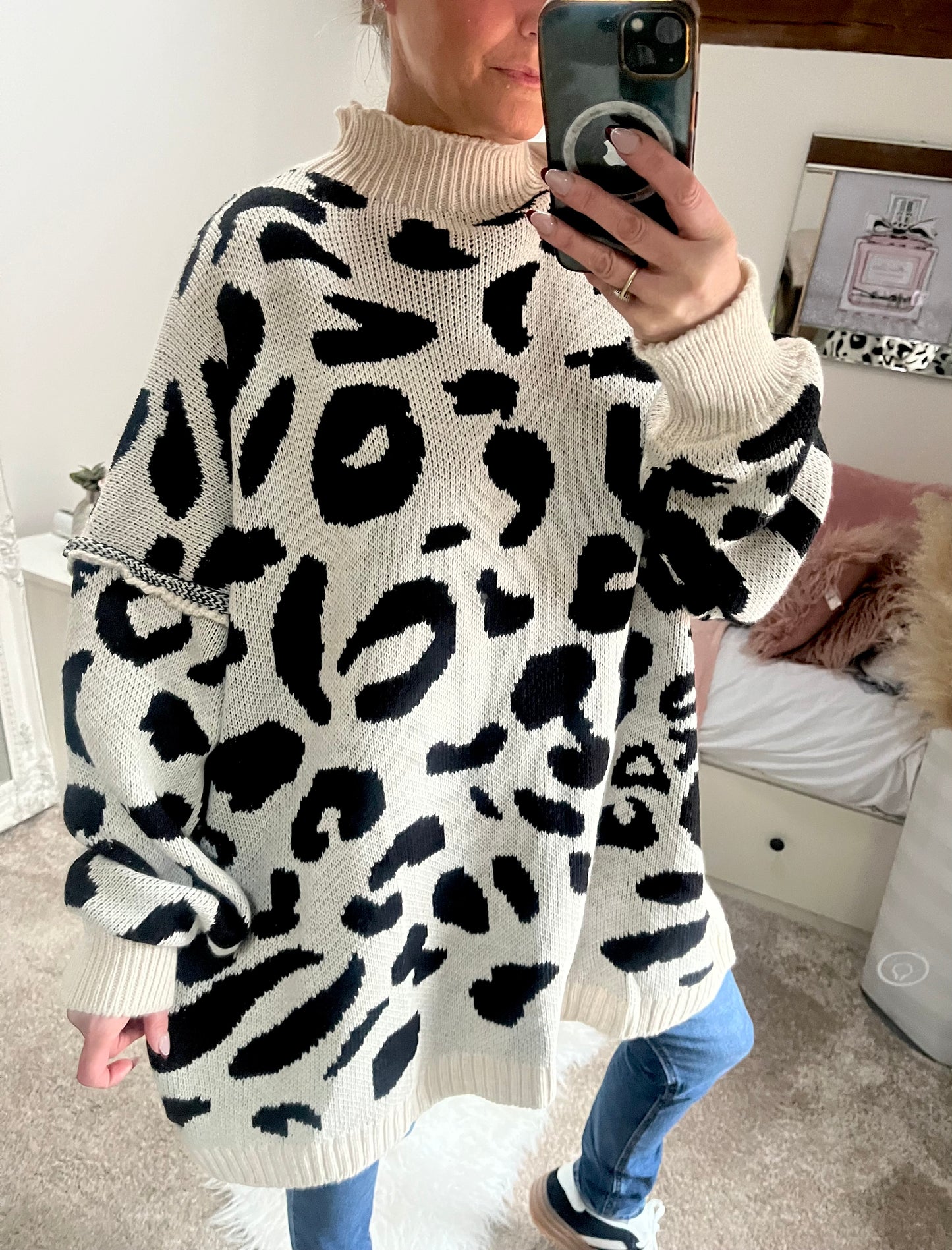 Solo Leopard Oversized Jumper