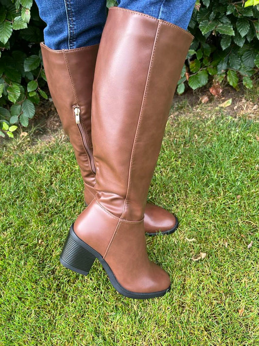 Knee High Boots - Tan