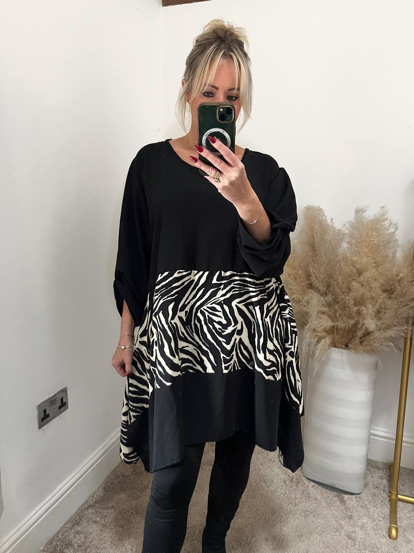 Zebra Oversized Smock Dress