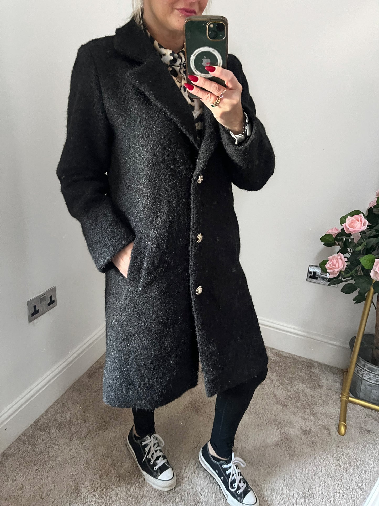 Black Button Coat