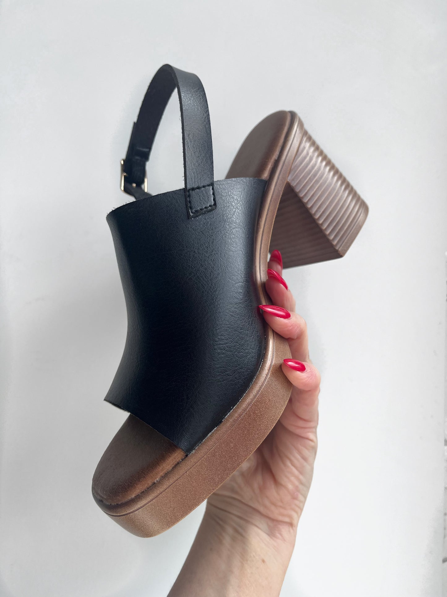 Retro Block Heels - Black