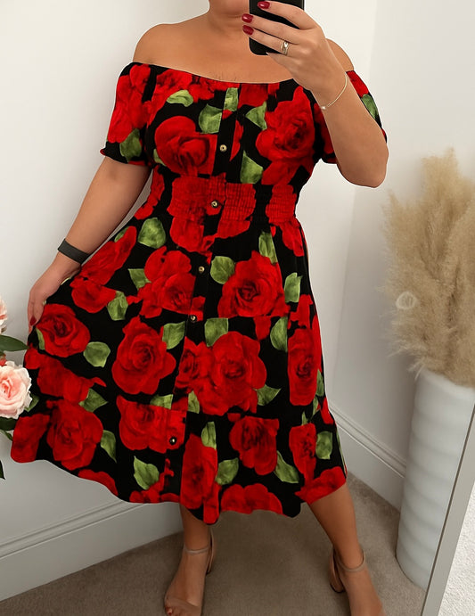 PRE- ORDER Senorita Shirred Waist Magic Dress