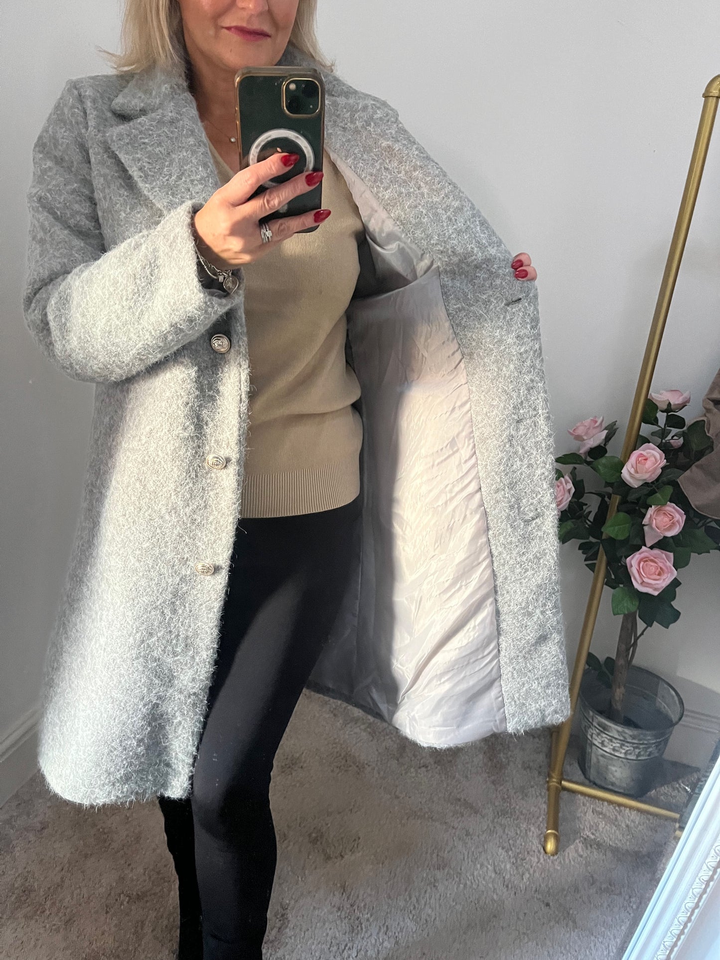 Grey Button Coat