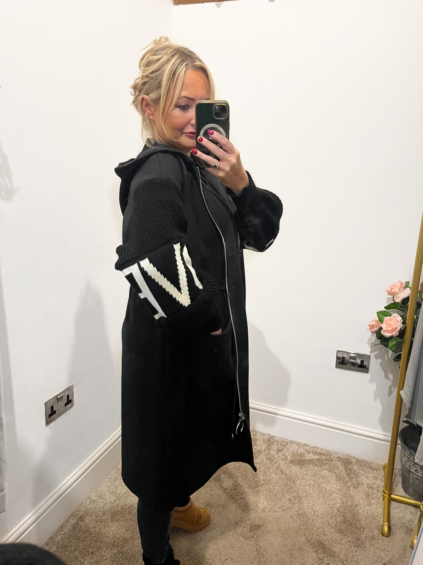 Love Hooded Coatigan - Black