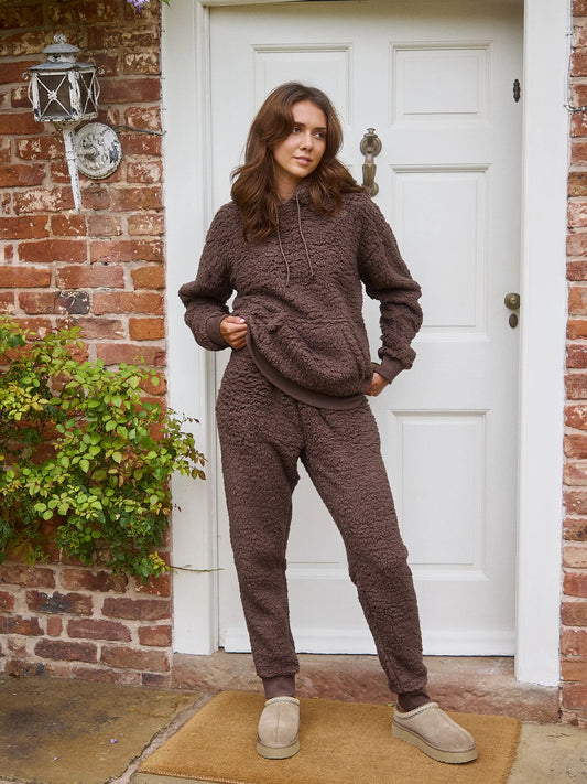 Brown Borg Hoodie & Jogger Lounge Set