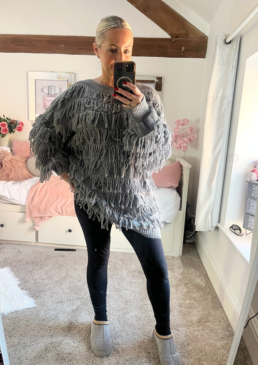 Grey Shagpile Jumper