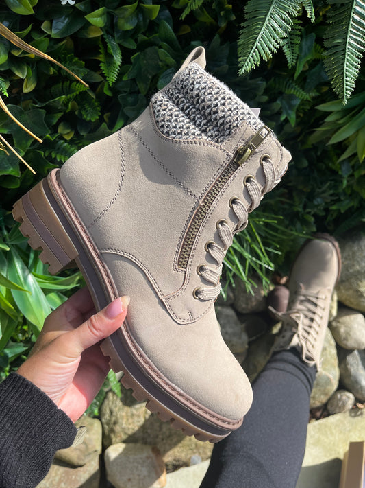 Ontario Country Ankle Boots - Beige/Grey