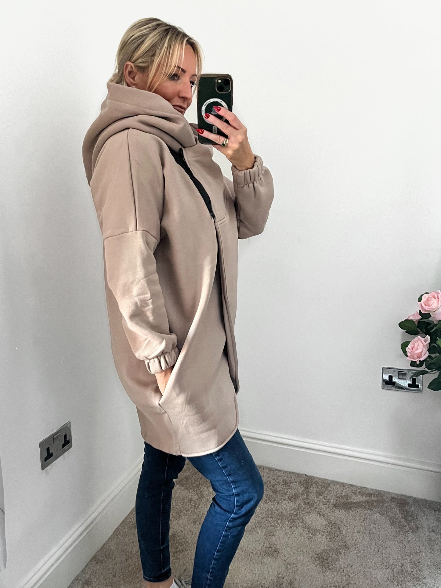 Cocoon Hooded Coatigan - Beige