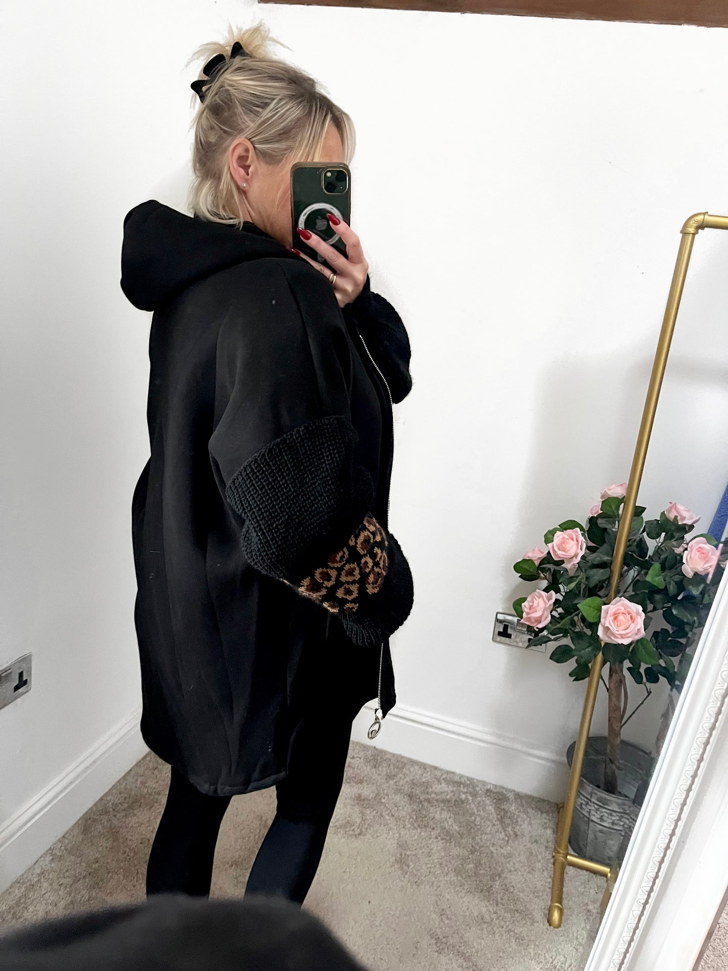 OVERSIZED Fleeced Snuggle Hoodie - Black