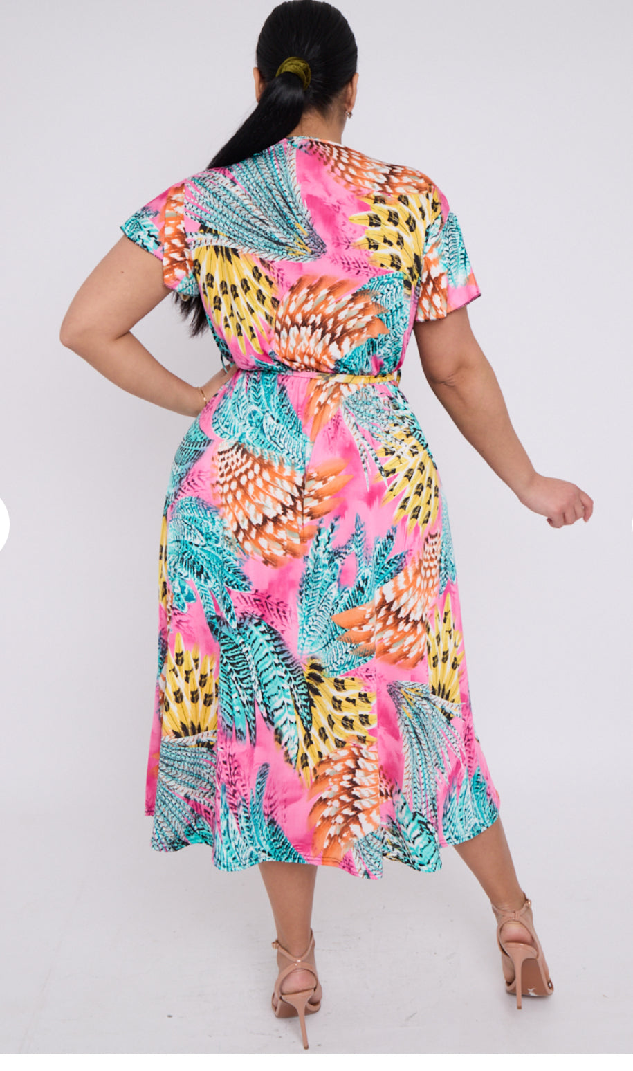 Plus Size Tropical Midi dress