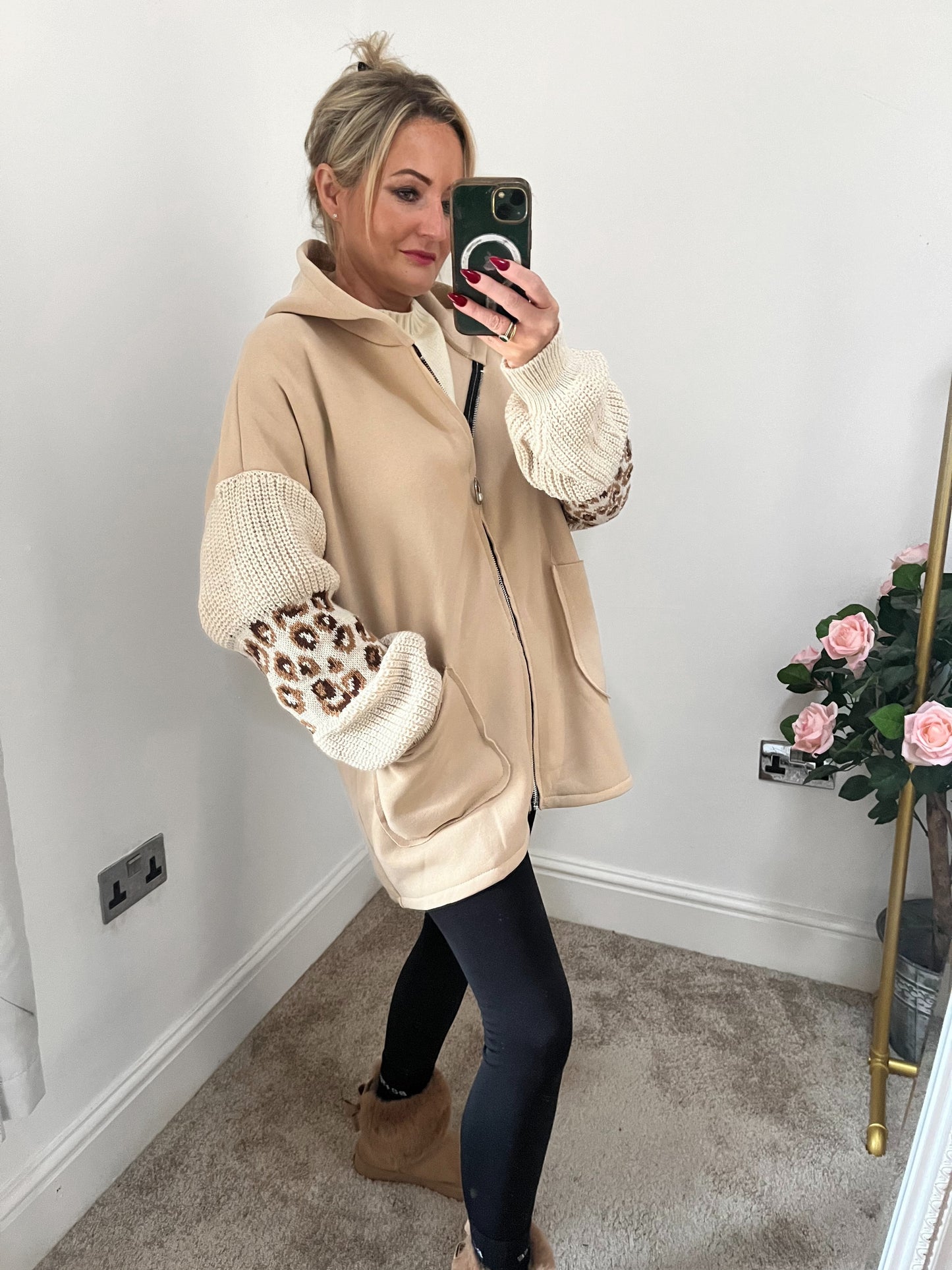 Fleeced Snuggle Hoodie - Beige