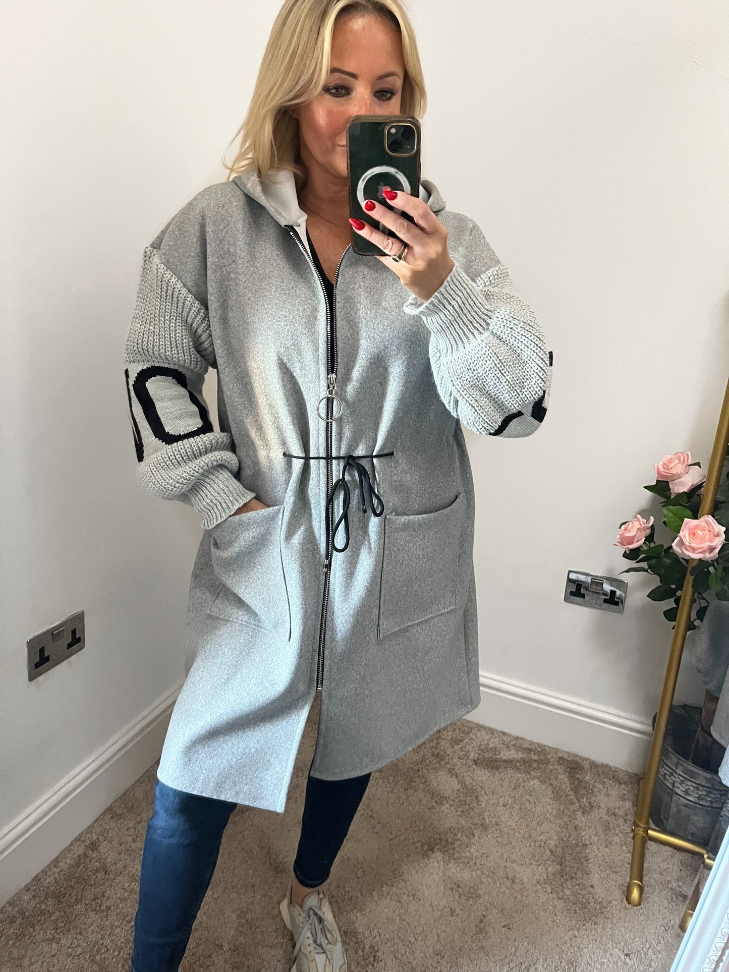 Love Hooded Coatigan - Grey