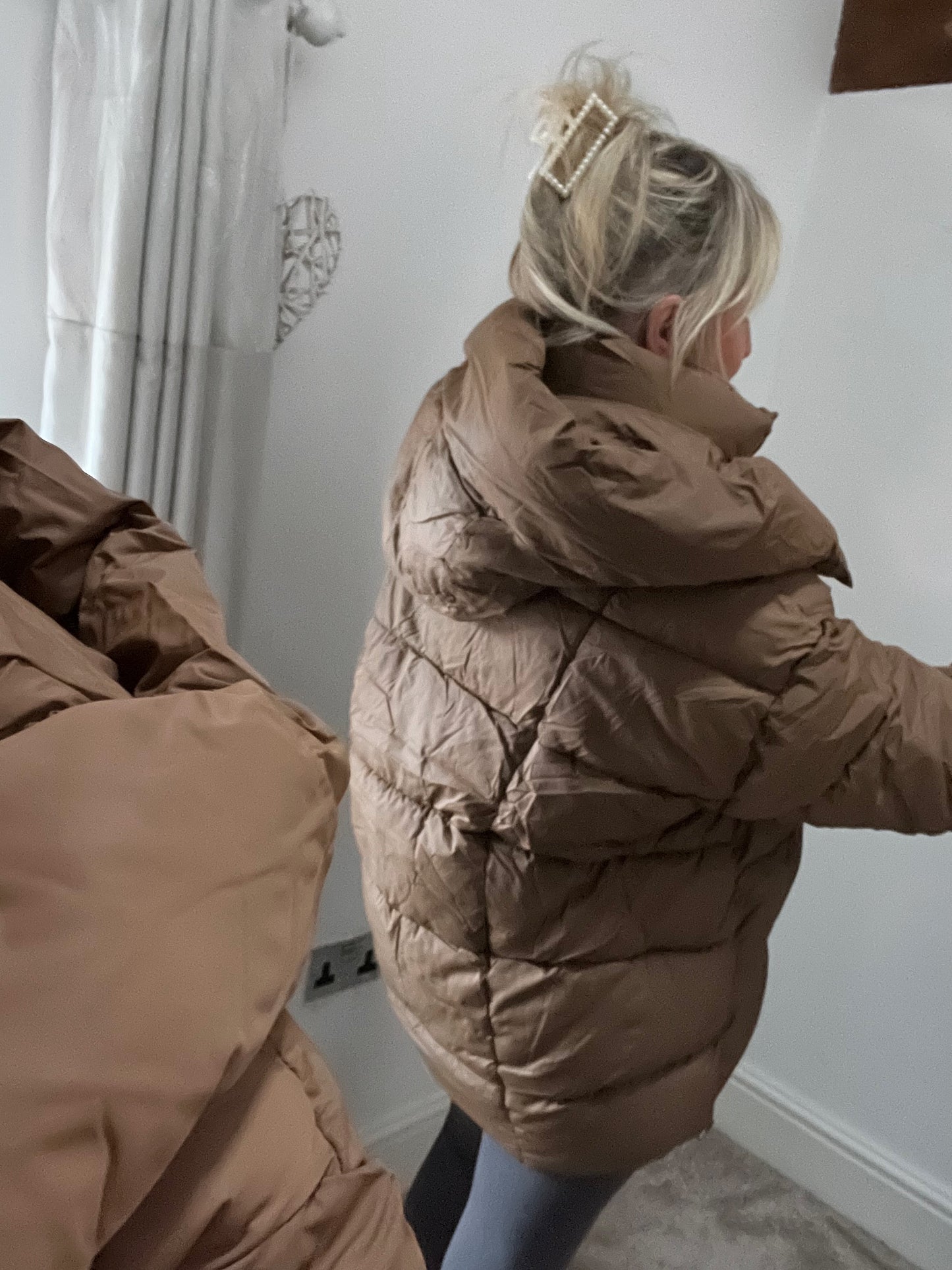 Quilted Padded Puffer Jacket - Copper