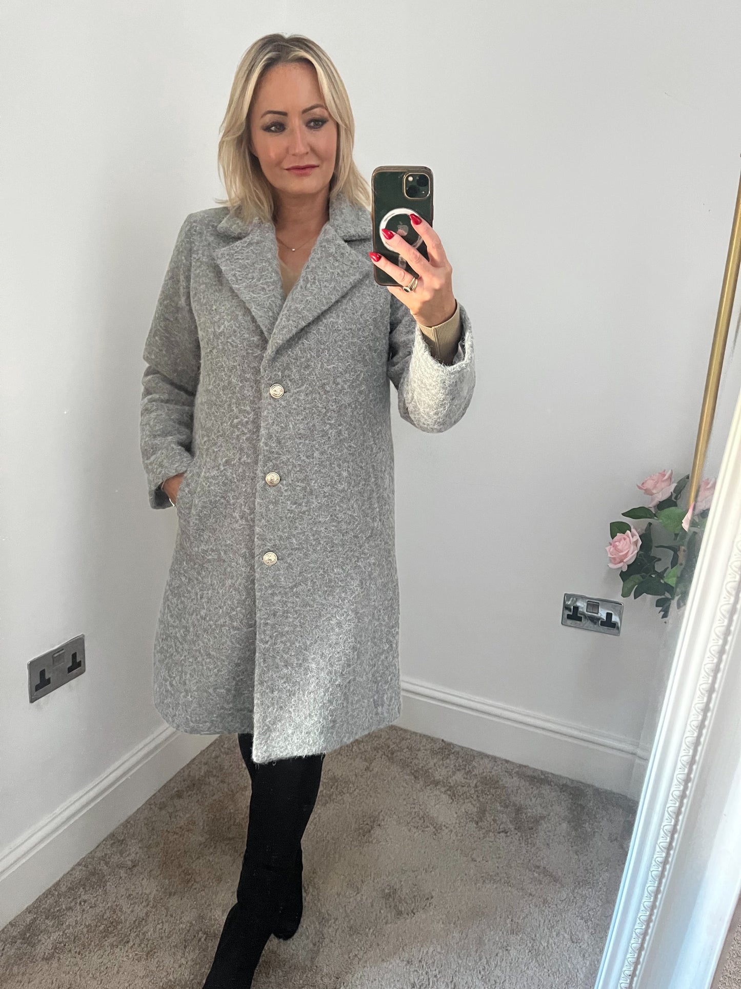 Grey Button Coat