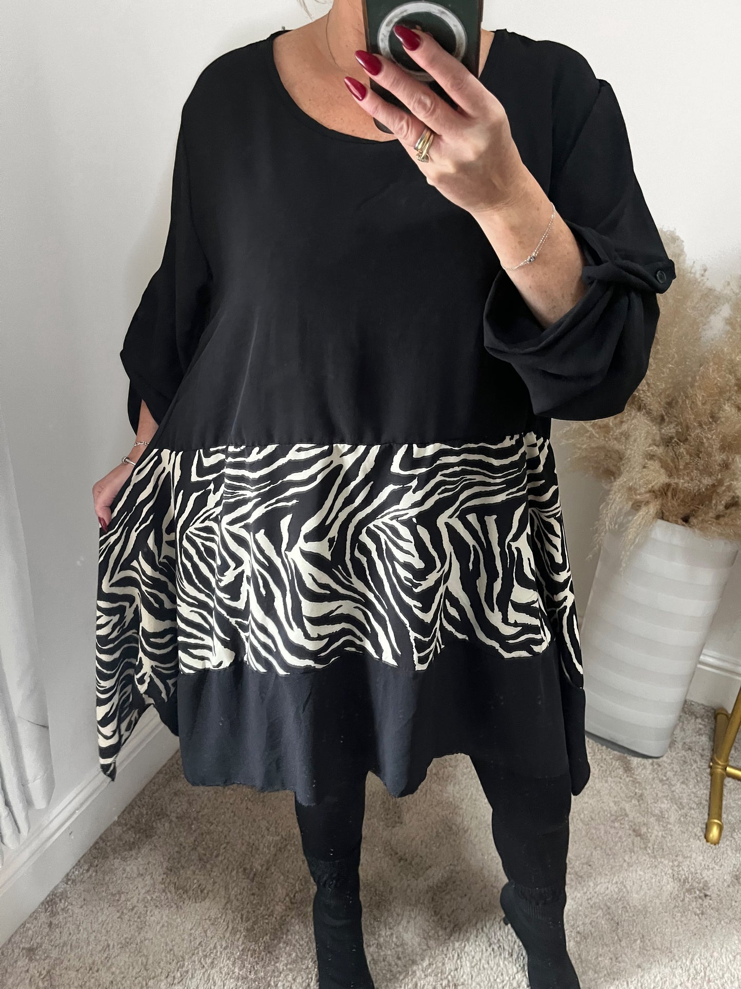 Zebra Oversized Smock Dress