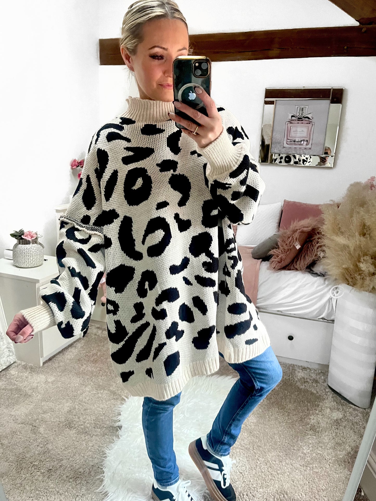 Solo Leopard Oversized Jumper