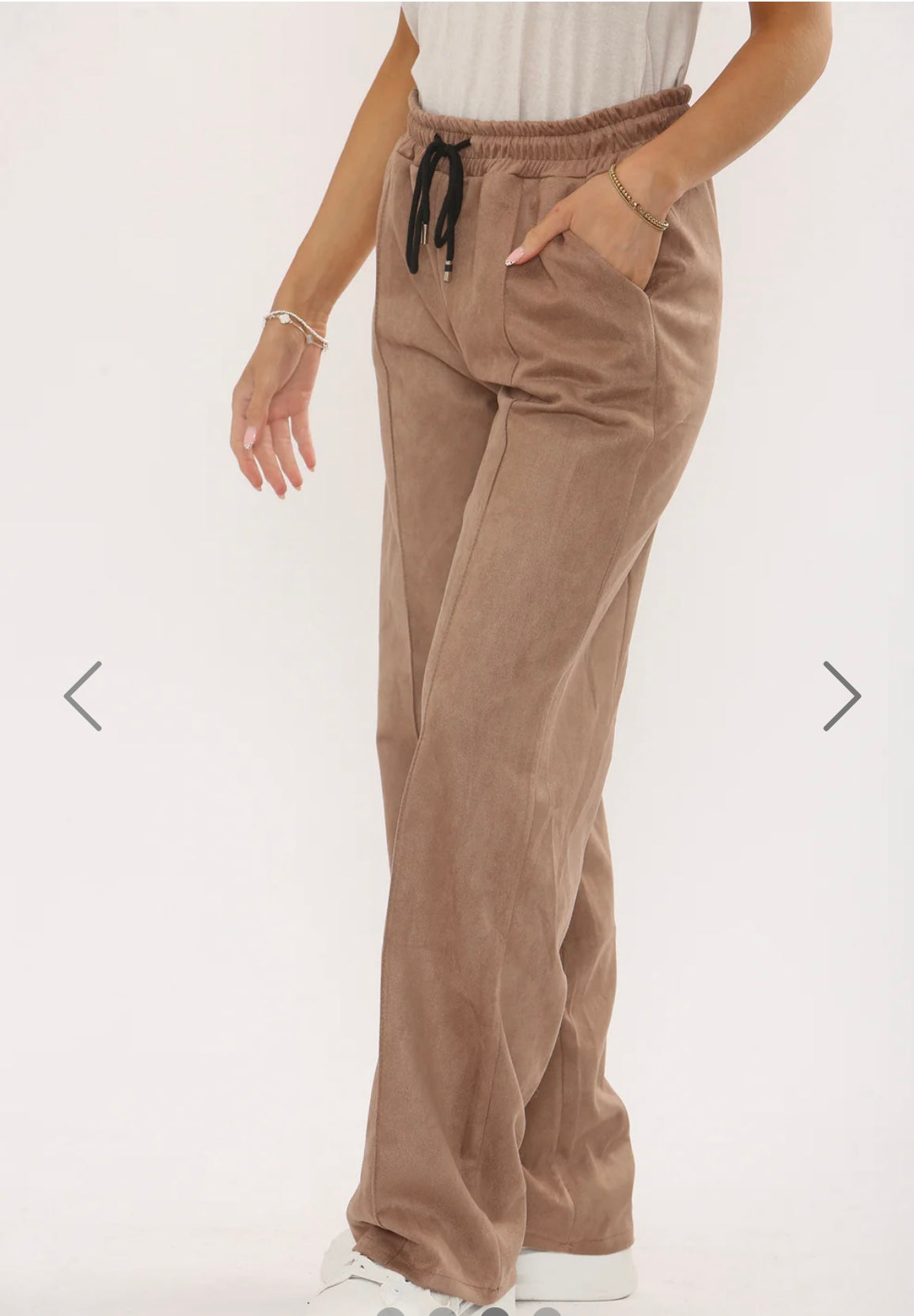 Suedette Drawstring Joggers