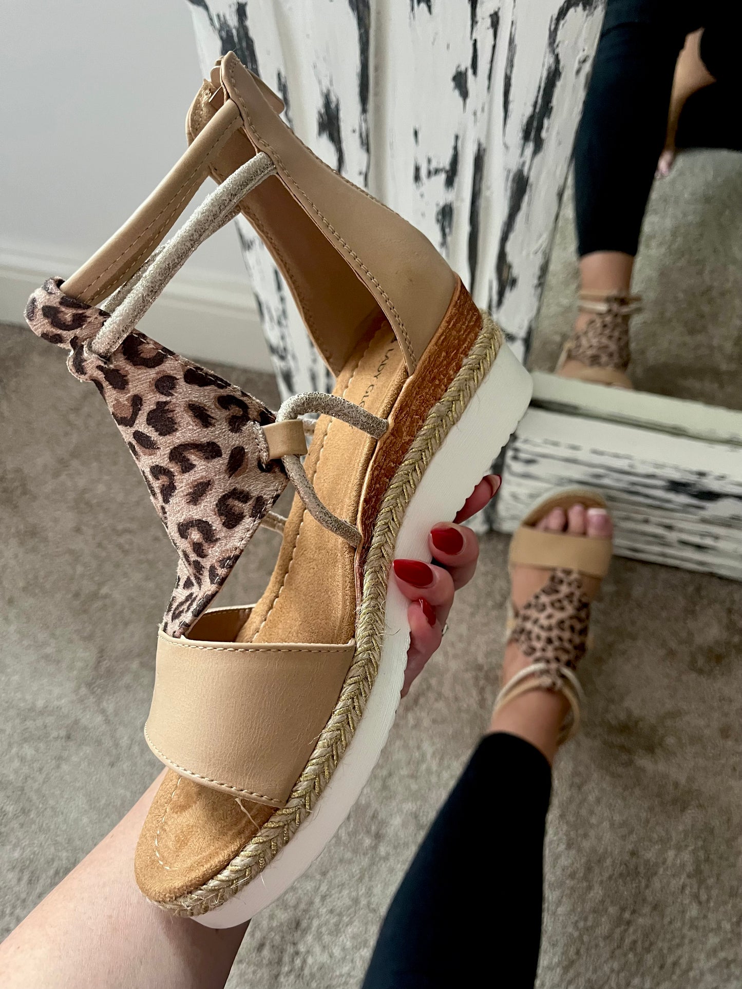 Leopard Wedges Sandals - PRE- ORDER