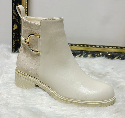 Cream Chelsea Boots