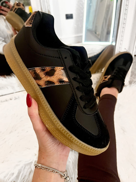 Black Leopard Trainers