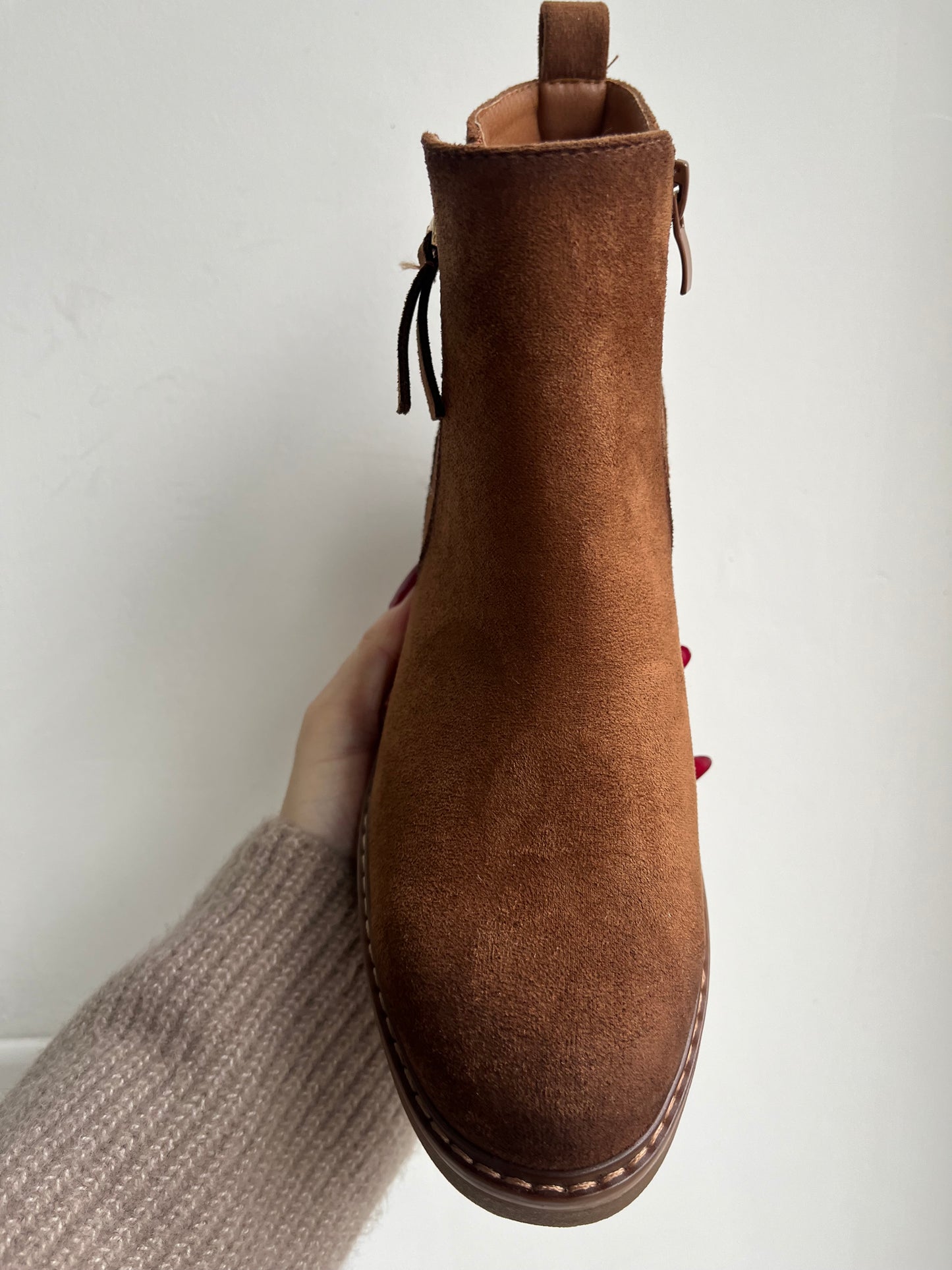 Tan Suedette Lugg Boots