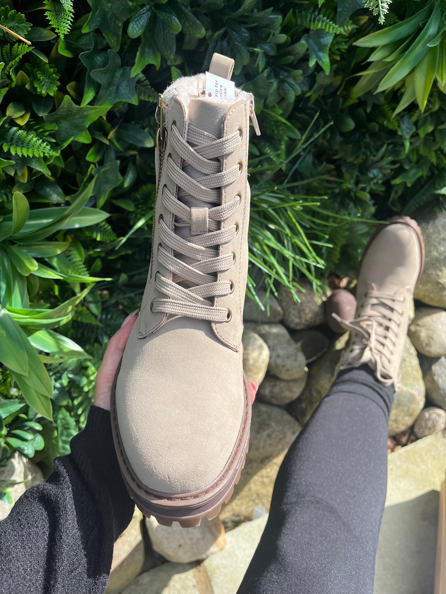 Ontario Country Ankle Boots - Beige/Grey