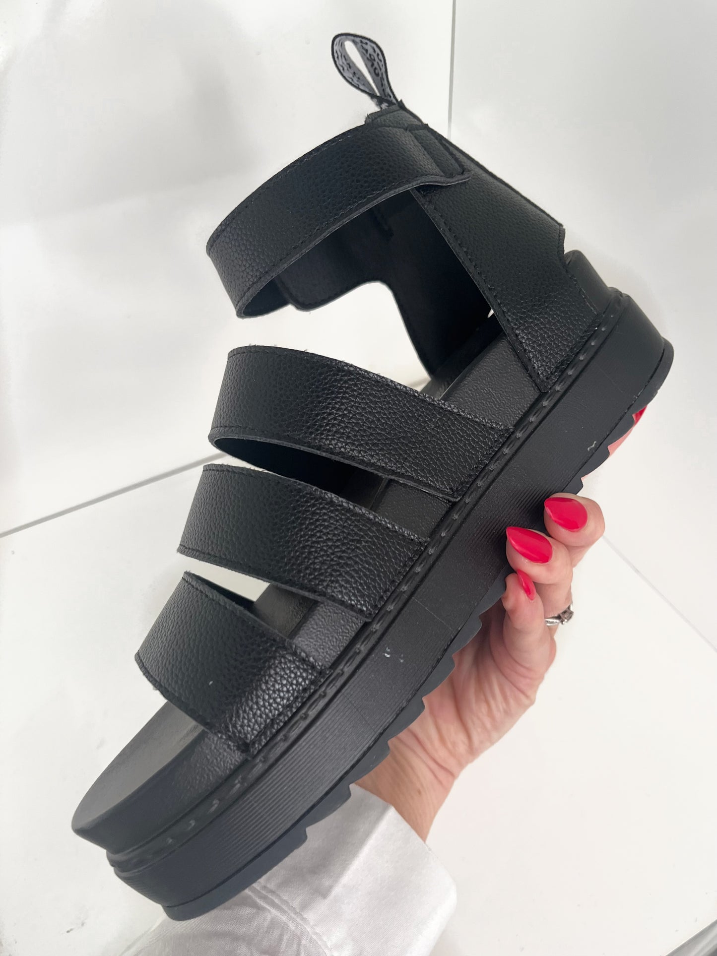 Gladiator Flatform Chunky Sandals - Black