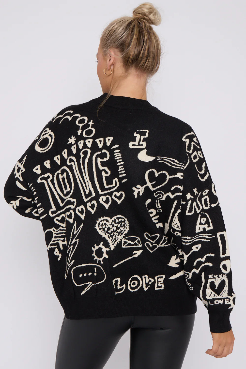 Graffiti Love Jumper - Black