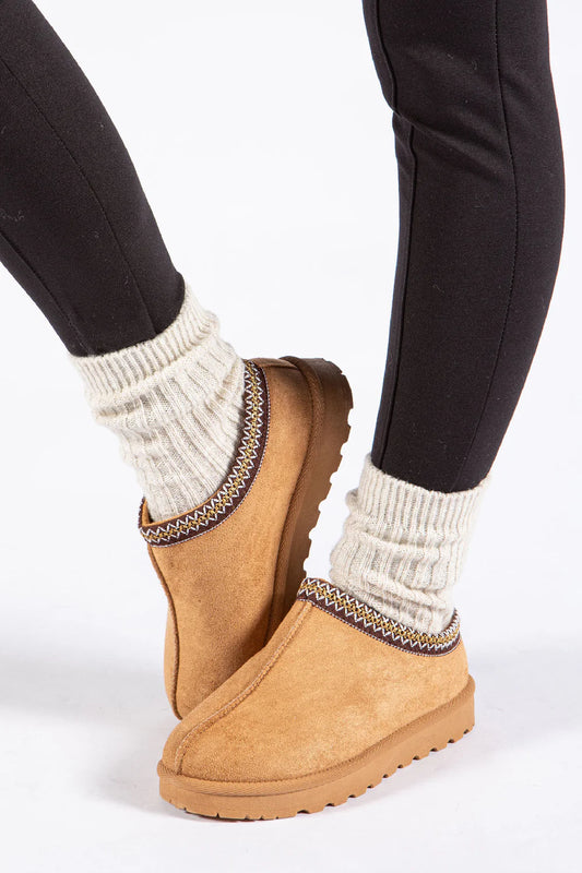 Aztec Slippers - Beige/Khaki